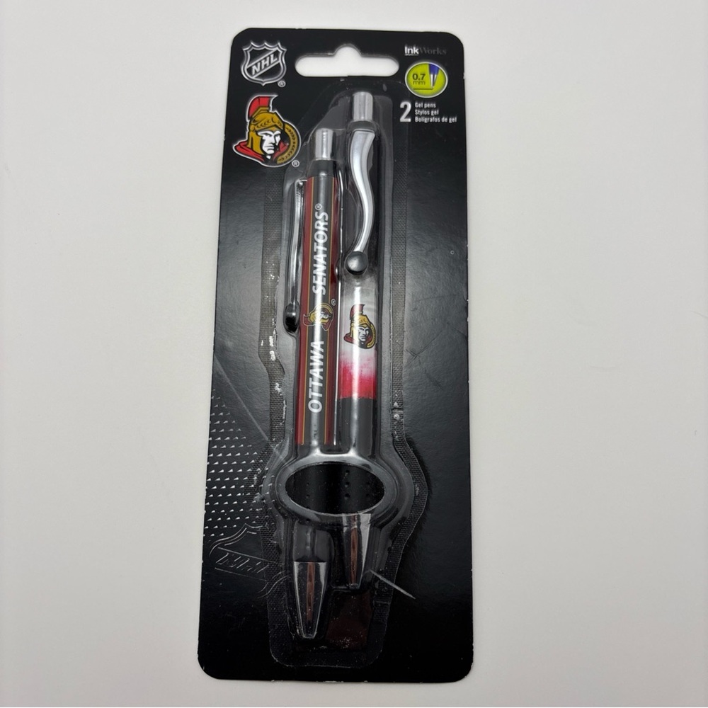 🏒 Ottawa Senators Black Gel Pens 0.7mm – 2-Pack Sealed InkWorks 🖊️